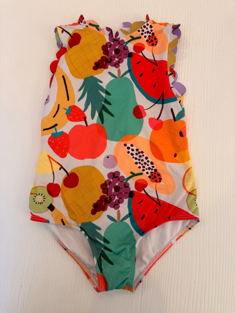 Girls' Fruit Print Ruffle One-Piece Swimsuit - Multicolor